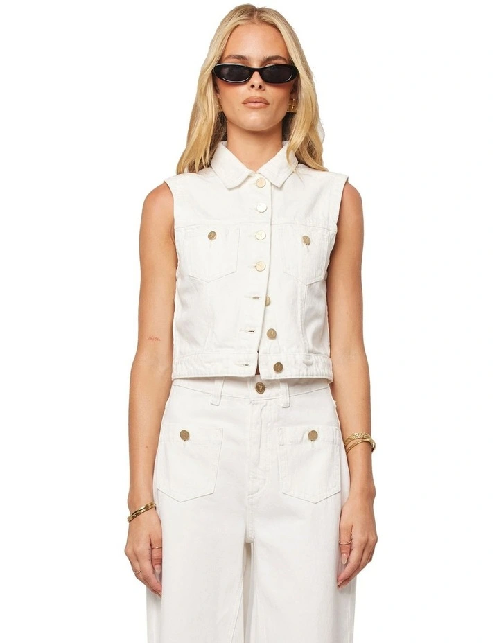 Day Tripper Vest in White Gold image 1