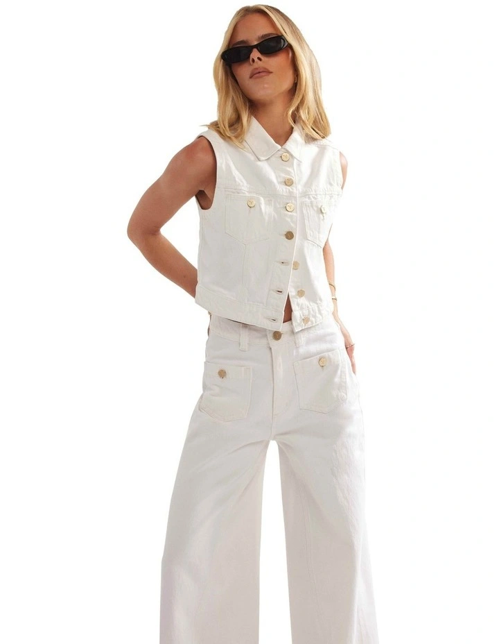 Day Tripper Vest in White Gold image 3