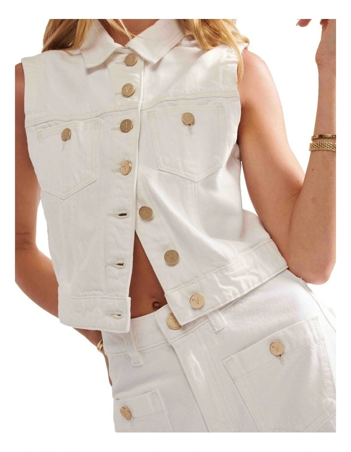 Day Tripper Vest in White Gold image 4