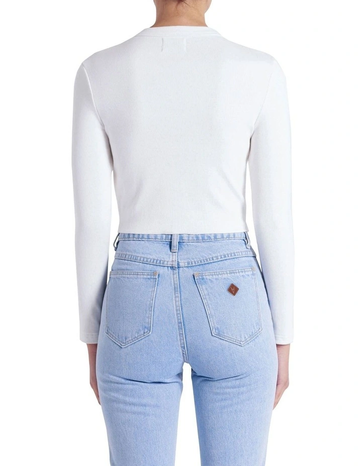 A Heather Long Sleeve Top in White image 3