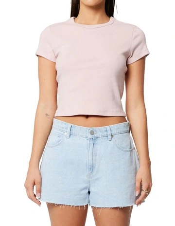 90S Icon Baby Tee in Dirty Pink