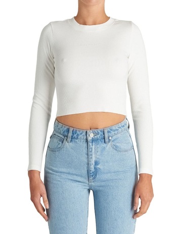 Abrand Jeans A Heather Long Sleeve Crop 