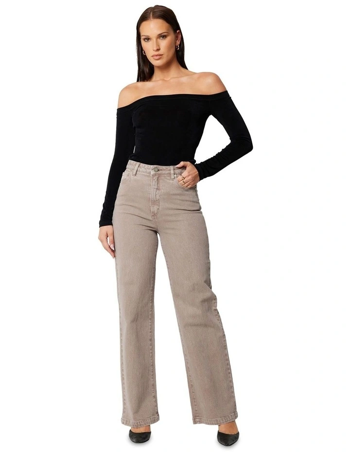 94 High And Wide Jeans in Mushroom image 1
