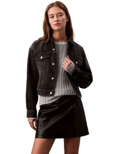 90's Trucker Jacket in Black Fog