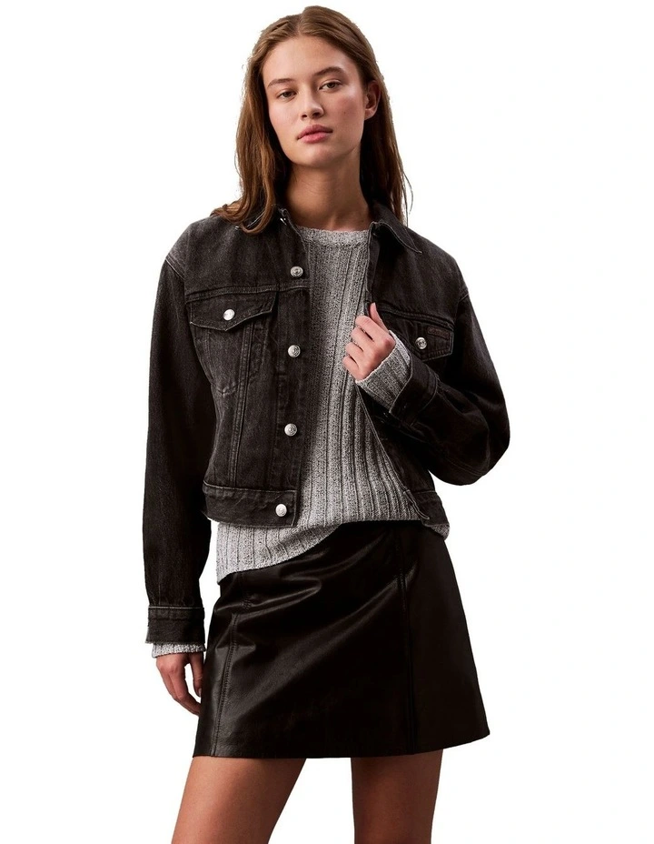 90's Trucker Jacket in Black Fog image 1