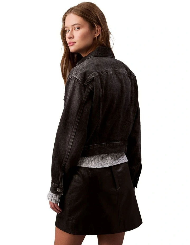 90's Trucker Jacket in Black Fog image 2