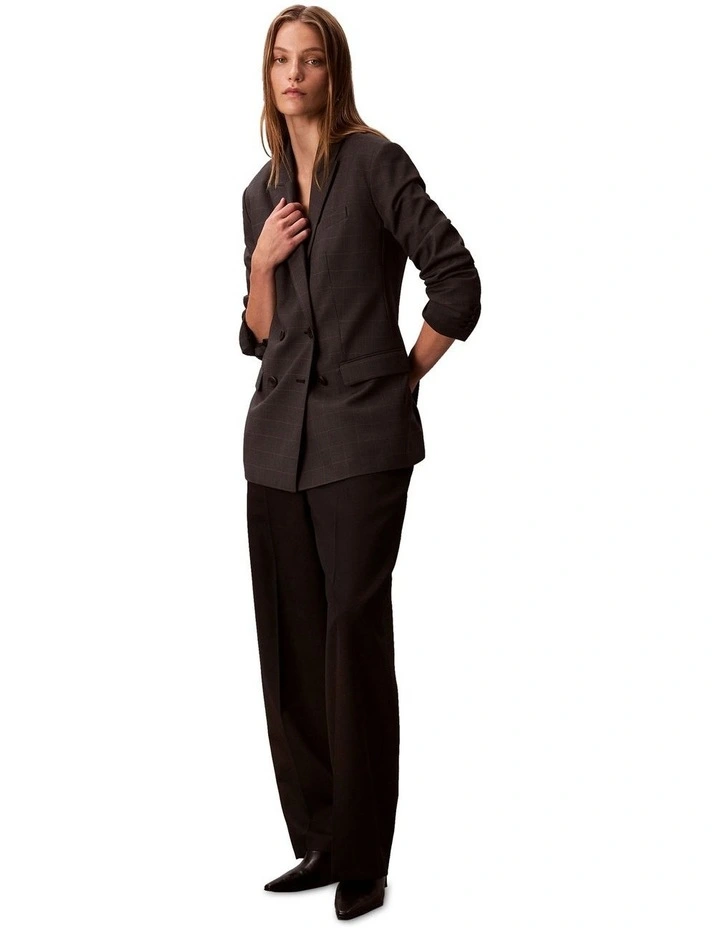 Houndstooth Wool Blazer in Grey image 4