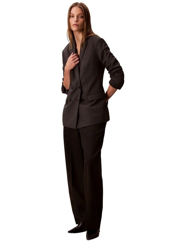 Houndstooth Wool Blazer in Grey image 4