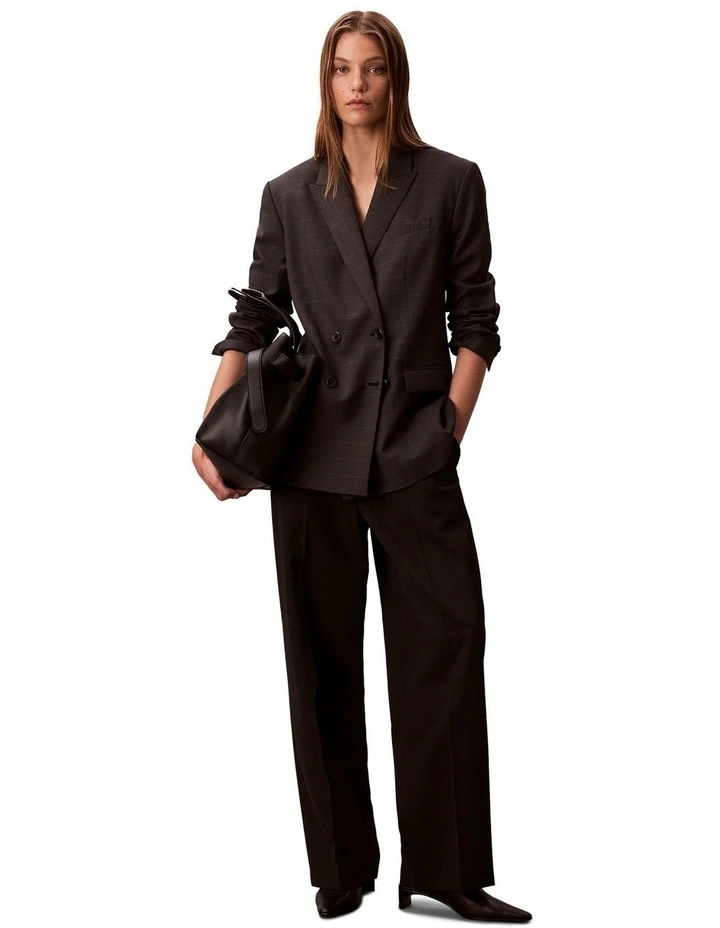 Houndstooth Wool Blazer in Grey image 6