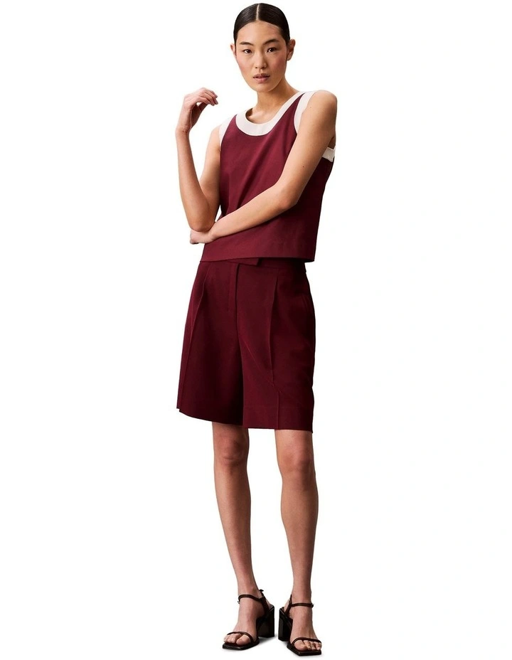 Stretch Sporty Sleeveless Top in Red image 6