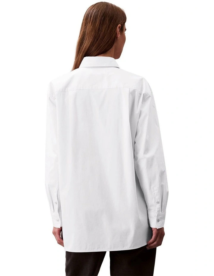 Poplin Relaxed Shirt in White image 2