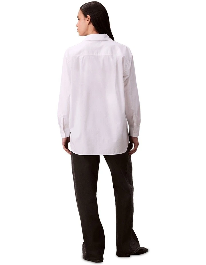 Poplin Relaxed Shirt in White image 2