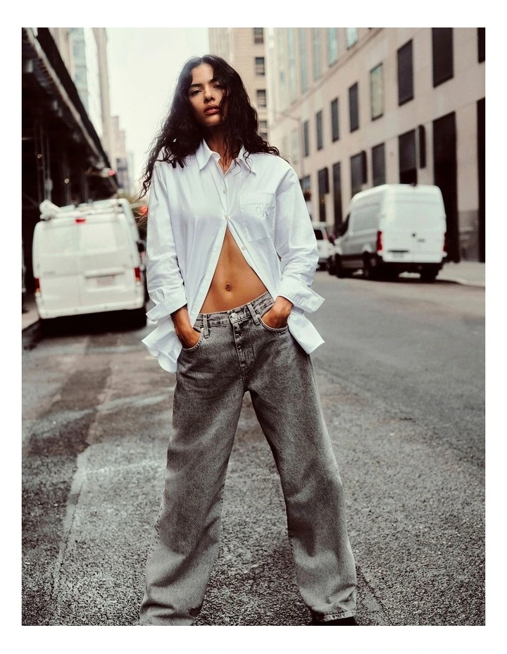 Poplin Relaxed Shirt in White image 6