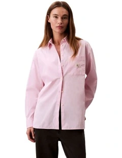 Poplin Relaxed Shirt in Pink