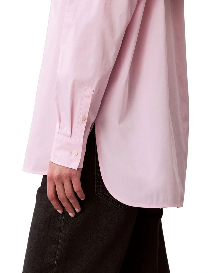 Poplin Relaxed Shirt in Pink image 5