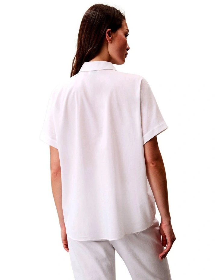 Short Sleeve Dolman Shirt in White image 2