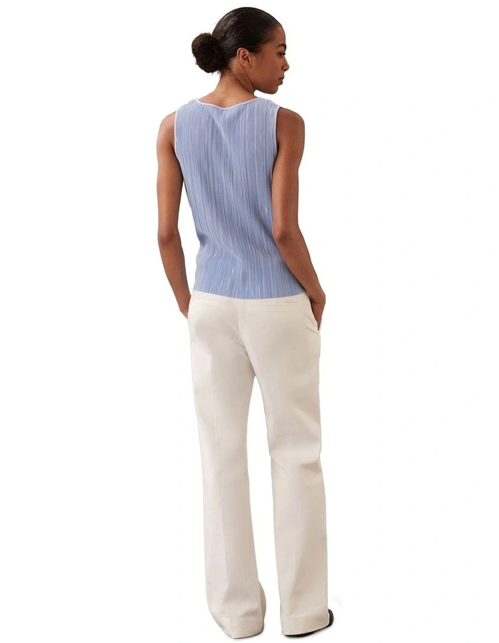 Plisse Sleeveless Tank in Blue image 2