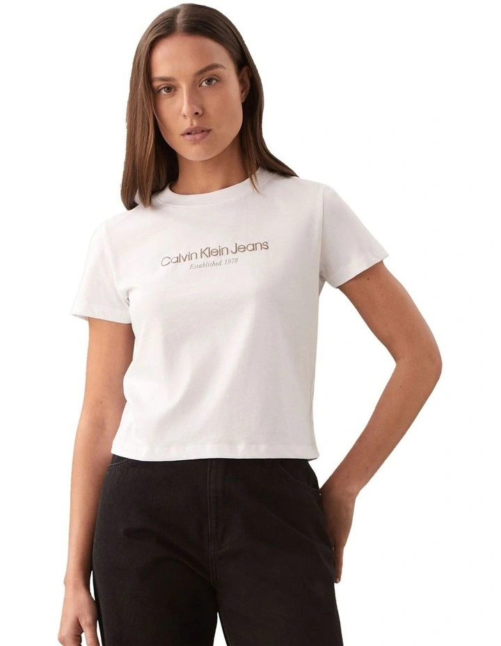 Institutional Graphic Reg Tee in Bright White image 3