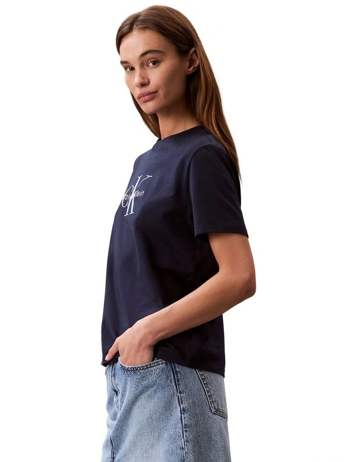 Hero Short Sleeve Classic Monologo Crew Neck Tee in Navy image 3