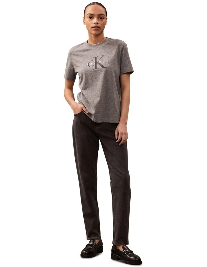 Hero Short Sleeve Classic Monologo Crew Neck Tee in Grey image 3