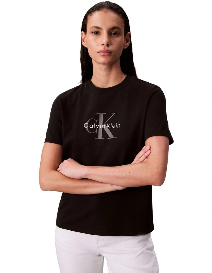 Hero Short Sleeve Classic Monologo Crew Neck Tee in Black image 1