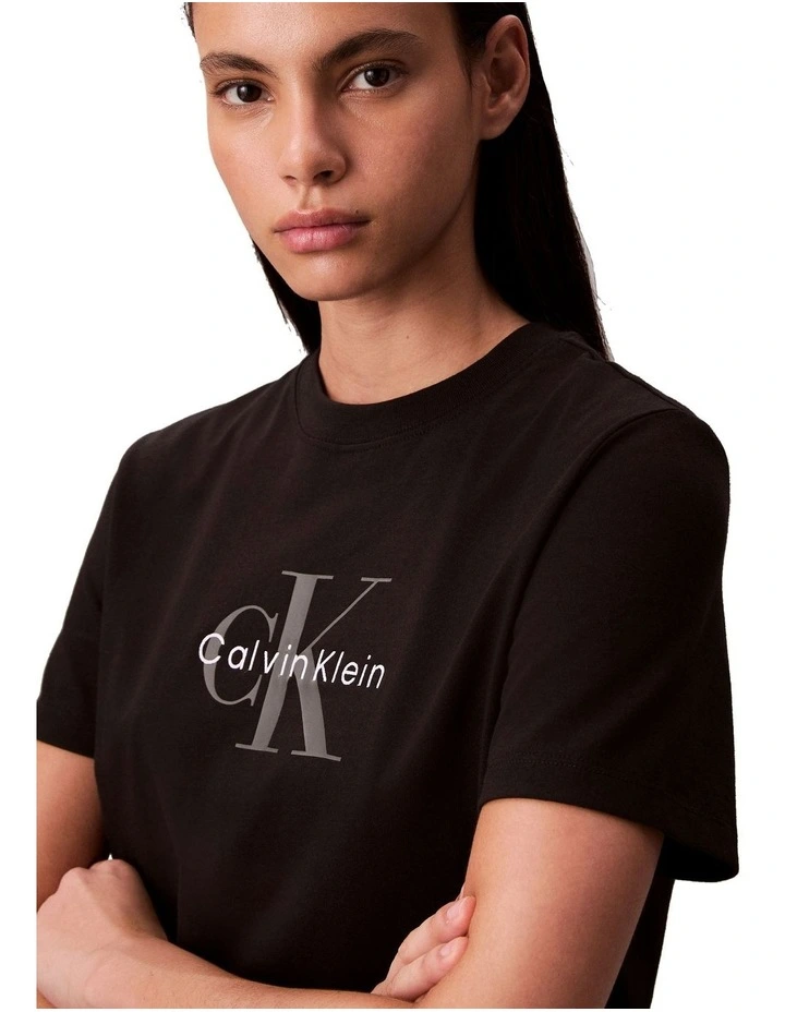 Hero Short Sleeve Classic Monologo Crew Neck Tee in Black image 3