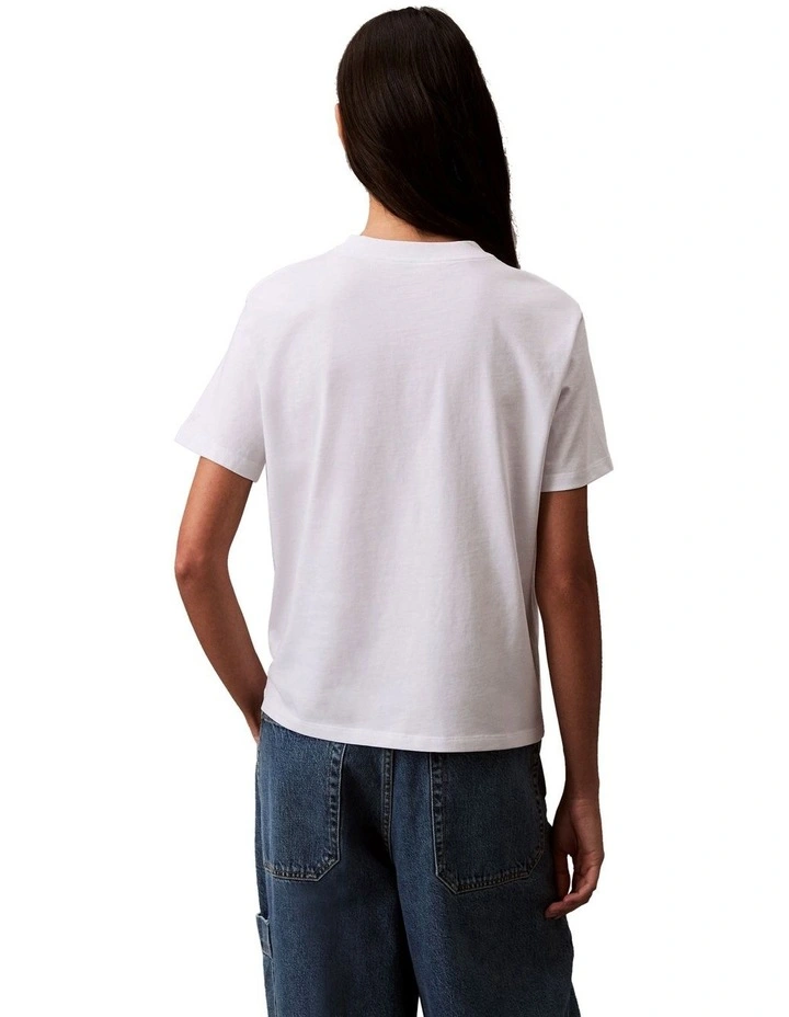 Hero Short Sleeve Classic Monologo Crew Neck Tee in White image 2
