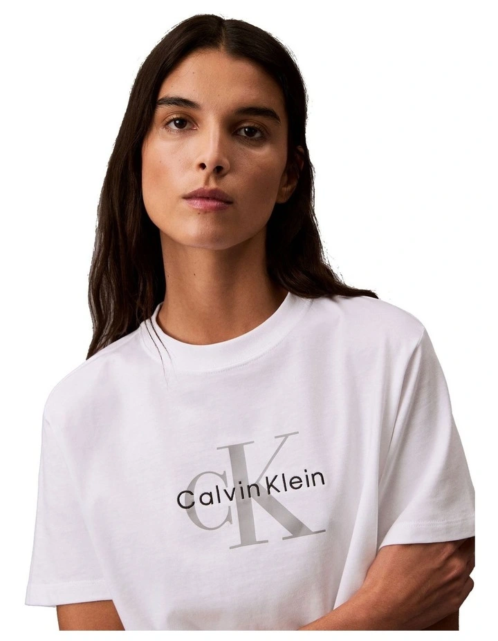 Hero Short Sleeve Classic Monologo Crew Neck Tee in White image 3
