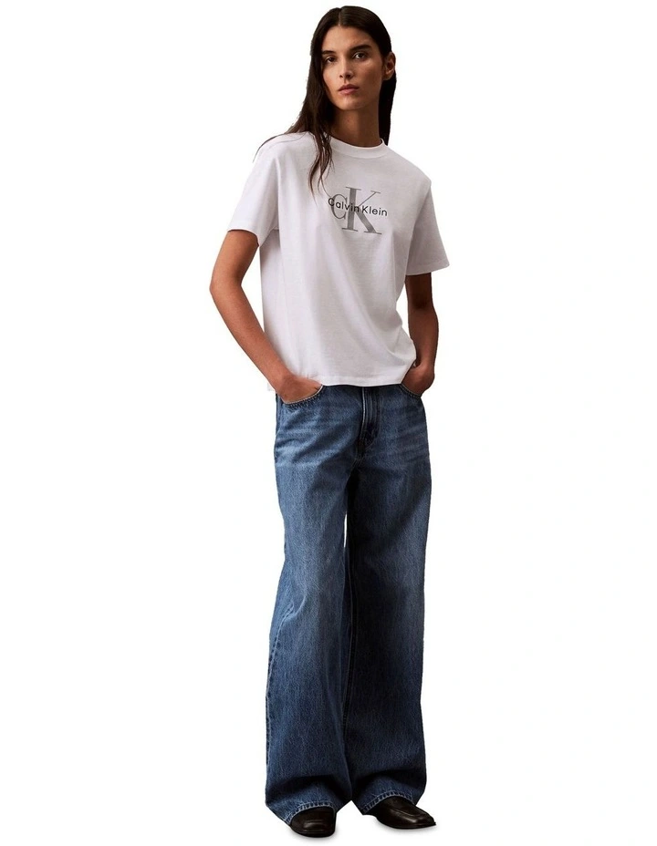 Hero Short Sleeve Classic Monologo Crew Neck Tee in White image 5