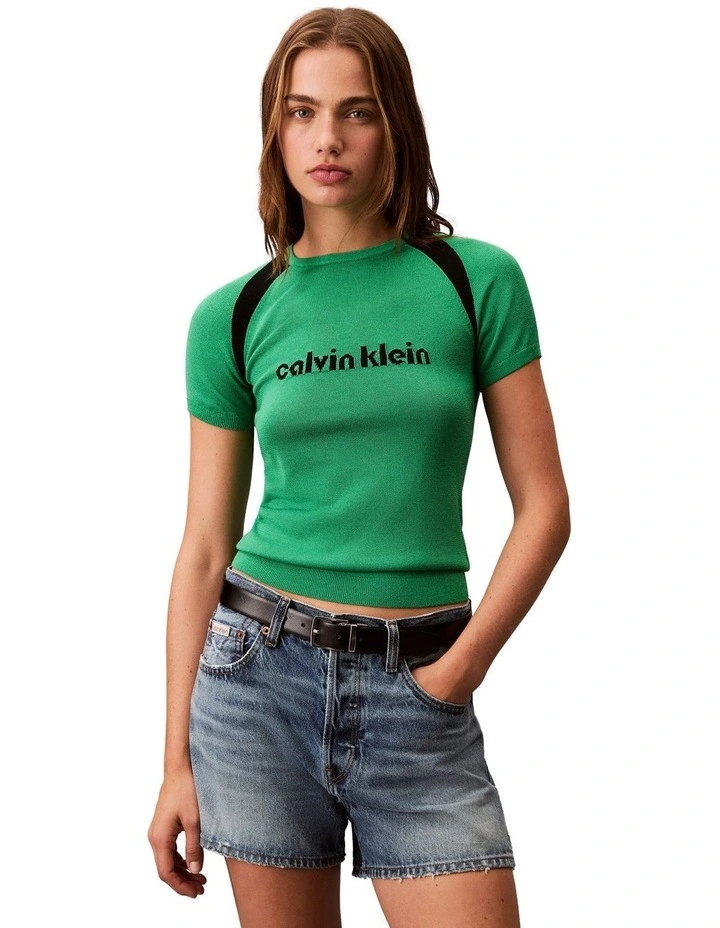 Liquid Shine Sculpt Top in Green image 1