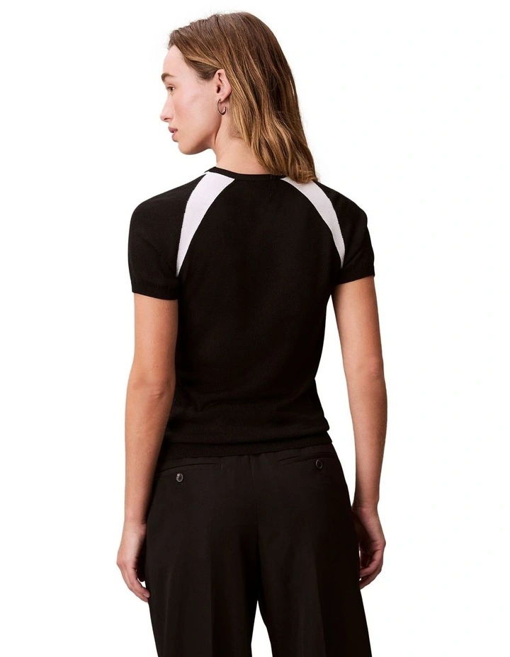 Liquid Shine Sculpt Top in Black image 2