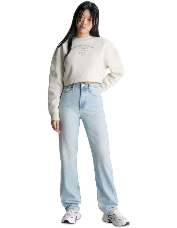 High Rise Straight Jeans in Blue image 1