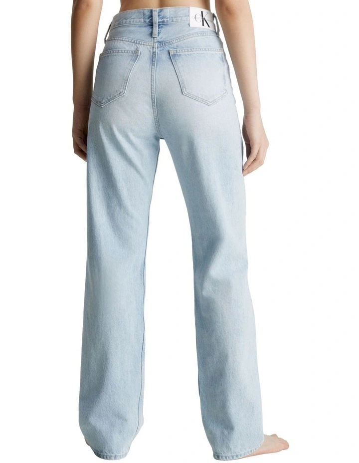 High Rise Straight Jeans in Blue image 3