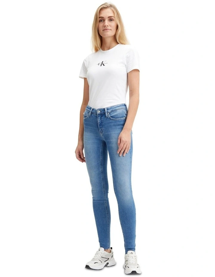 Mid Rise Skinny Jeans in Denim Medium image 1