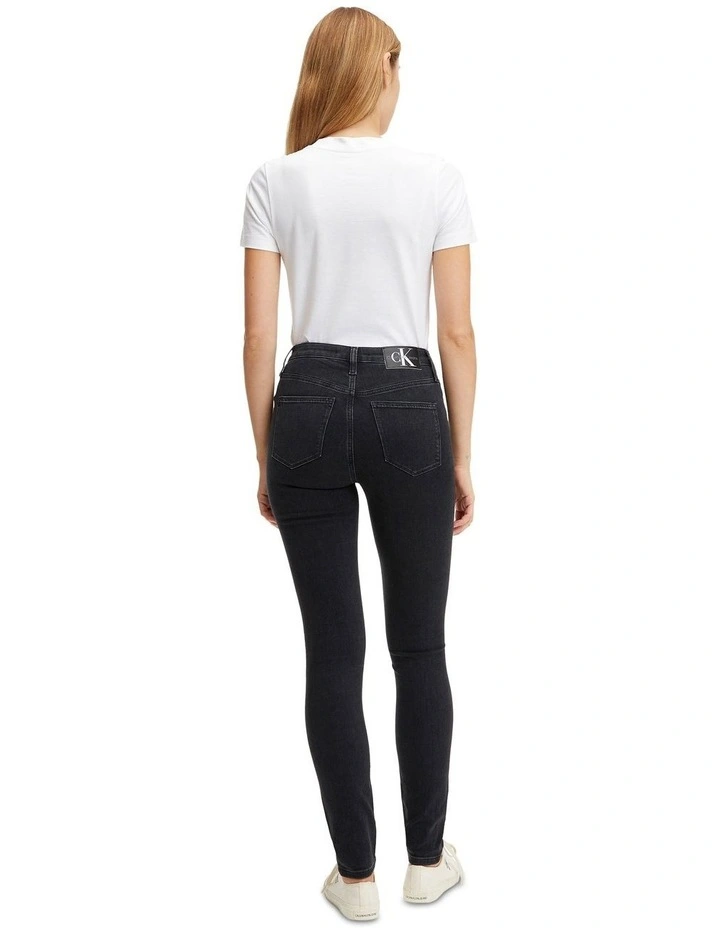 High Rise Skinny jeans in Denim Black image 3