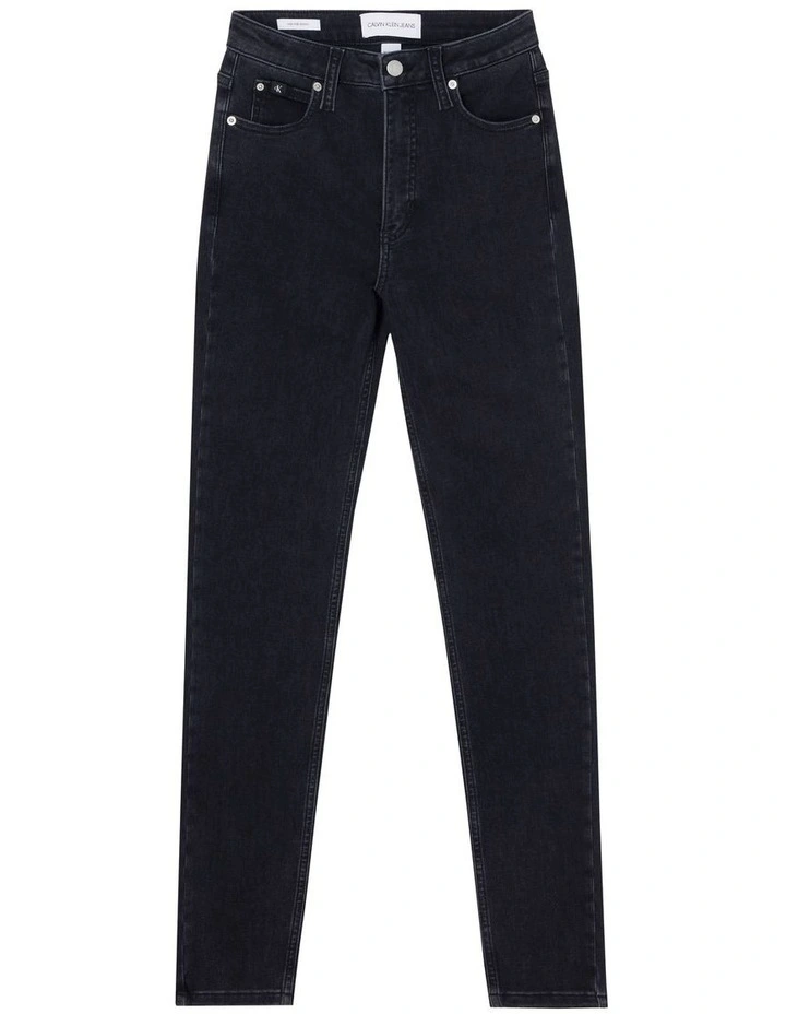 High Rise Skinny jeans in Denim Black image 4