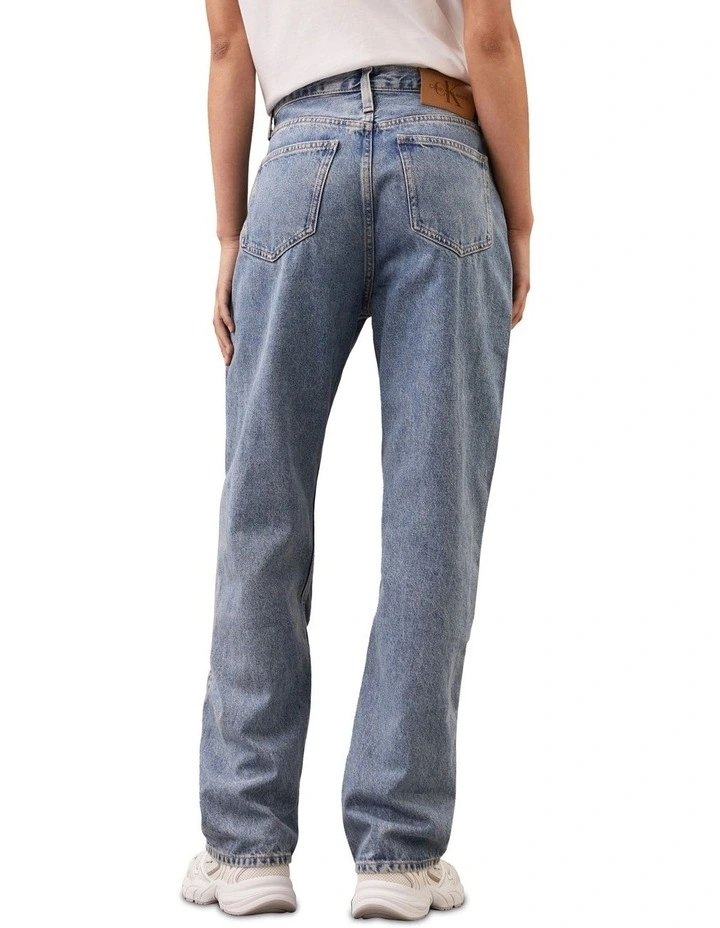 High Rise Straight Jeans in Denim Medium image 2