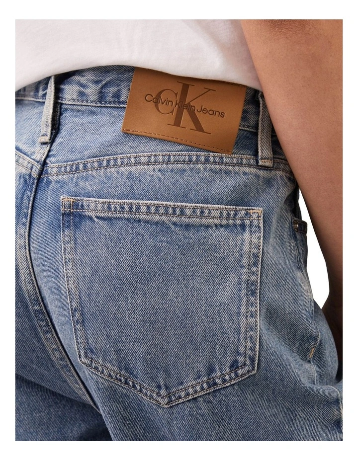 High Rise Straight Jeans in Denim Medium image 4