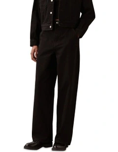 Trouser Barrel Pant in Soft Black