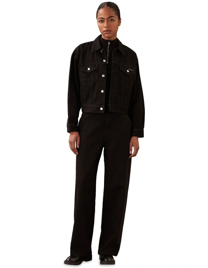 Trouser Barrel Pant in Soft Black image 3
