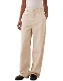 Trouser Barrel Leg Jeans in Soft Bone