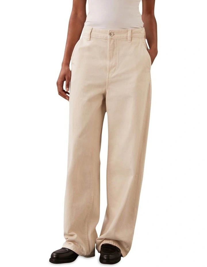 Trouser Barrel Leg Jeans in Soft Bone image 1