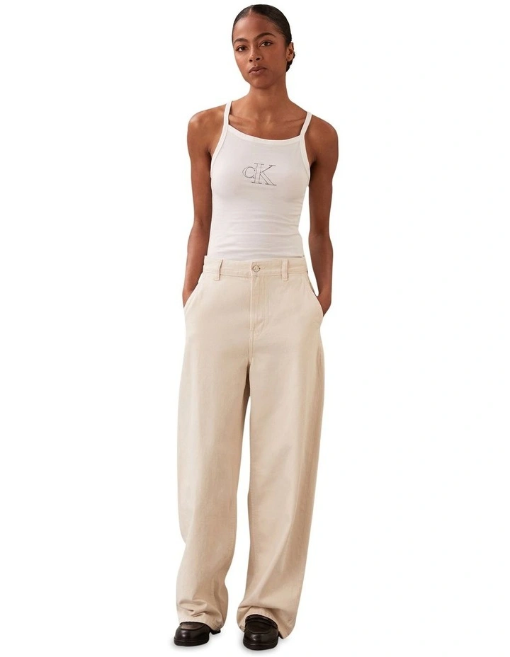 Trouser Barrel Leg Jeans in Soft Bone image 3