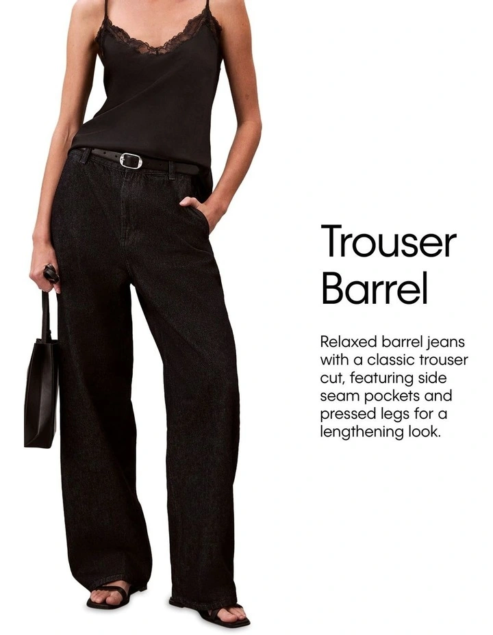 Trouser Barrel Leg Jeans in Soft Bone image 5