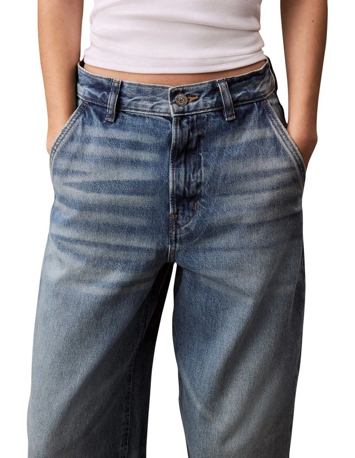 Trouser Barrel Jeans in Blue image 3