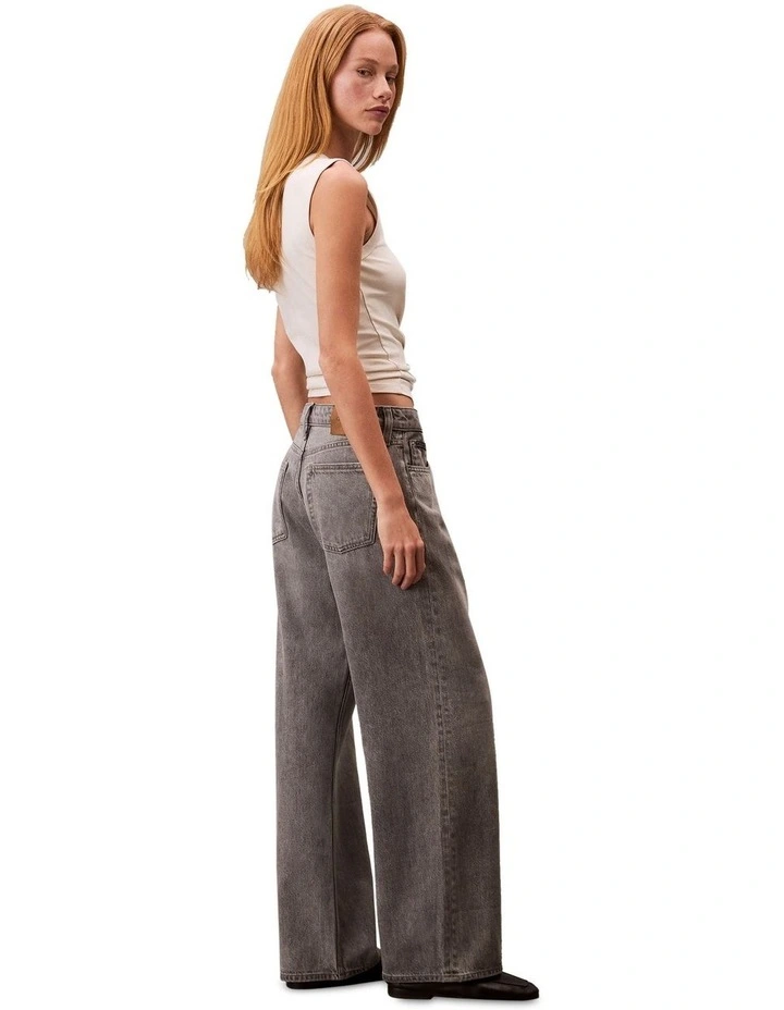 Low Rise Baggy Jeans in Grey image 3