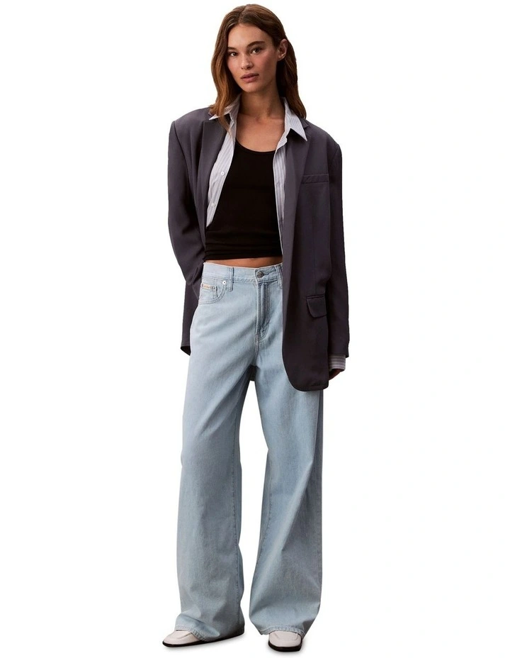 The Wide Leg Linen Jeans in Aaron Indigo image 1