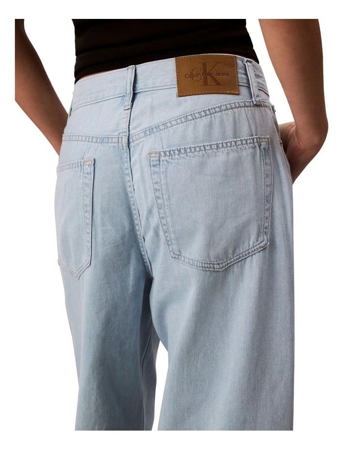 The Wide Leg Linen Jeans in Aaron Indigo image 4