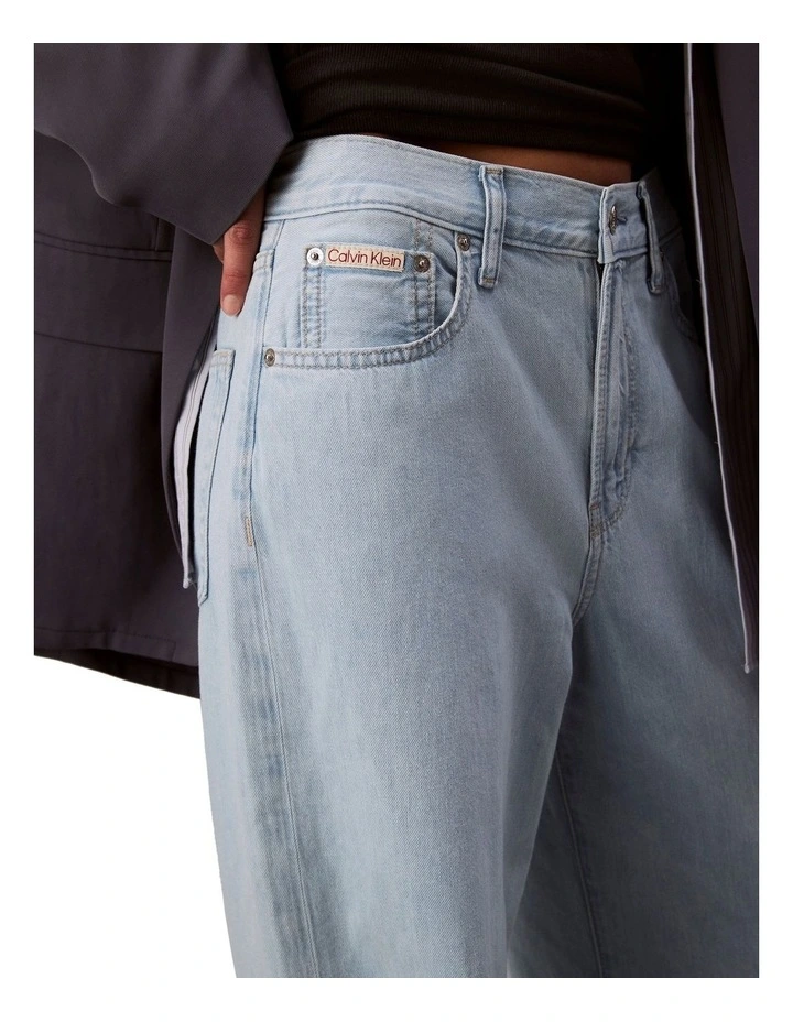 The Wide Leg Linen Jeans in Aaron Indigo image 5