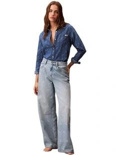 The Wide Leg Jeans in Distressed Indigo